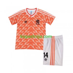 Billiga Fotbollströjor Nederländerna Cruyff 14 Retro Barn Hemma tröja 1988 Kortärmad